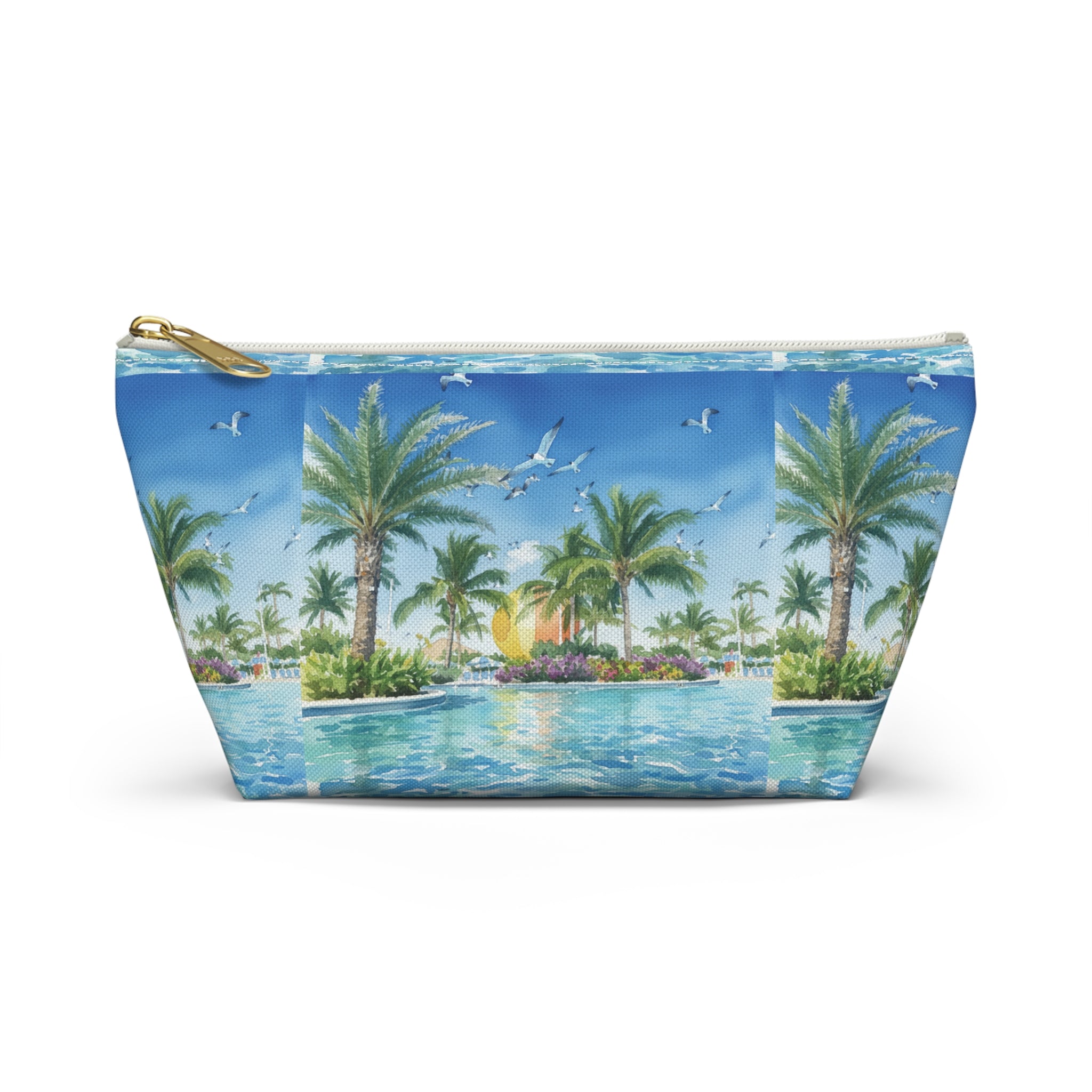 Tropical Beach Accessory Pouch – Sunglasses Reflection Makeup Bag
