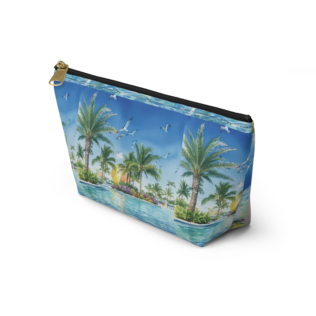 Tropical Beach Accessory Pouch – Sunglasses Reflection Makeup Bag