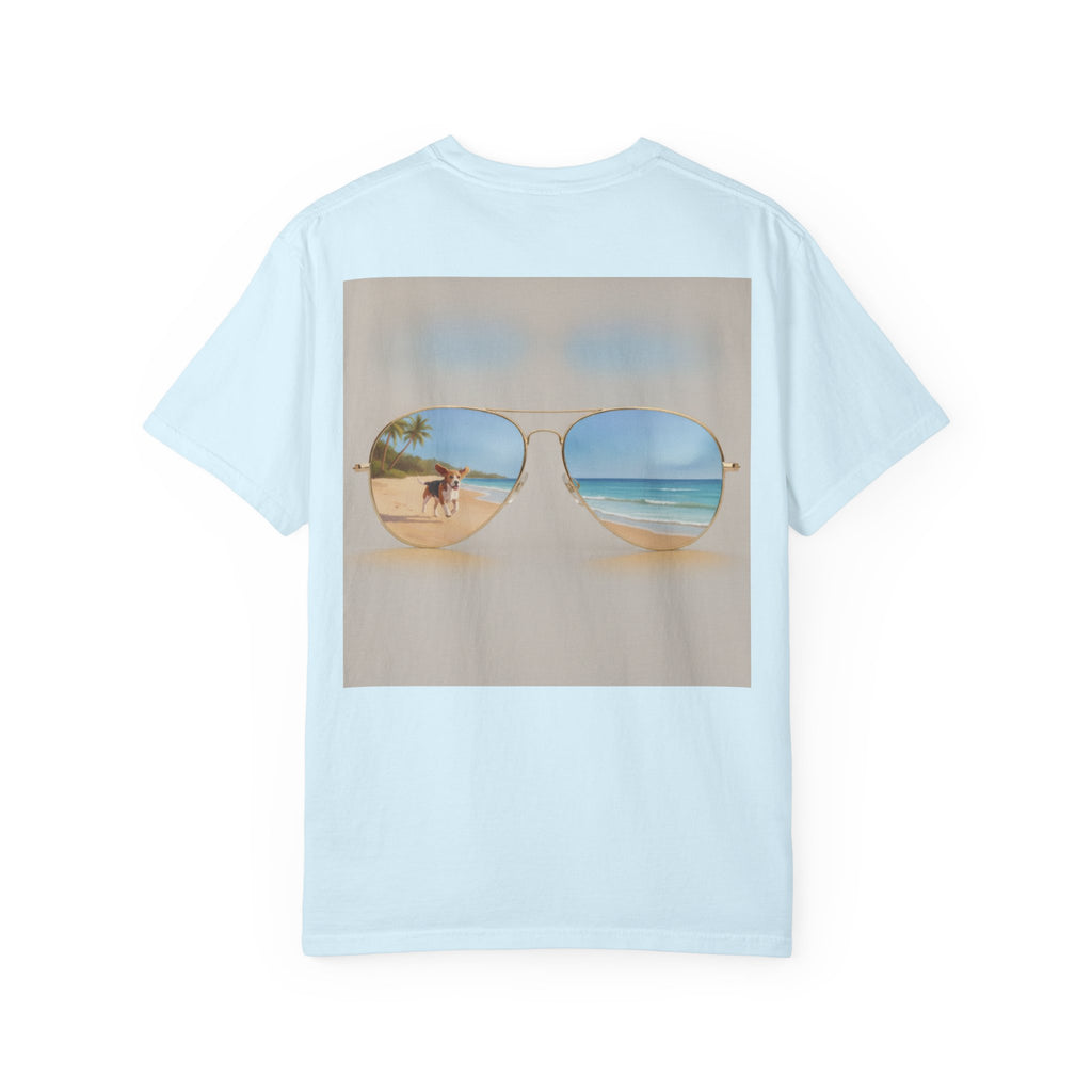 Beach Sunglasses Graphic T-Shirt — Tropical Reflection Tee