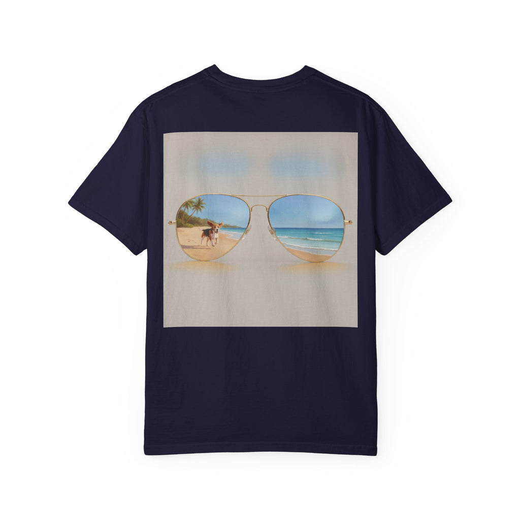 Beach Sunglasses Graphic T-Shirt — Tropical Reflection Tee