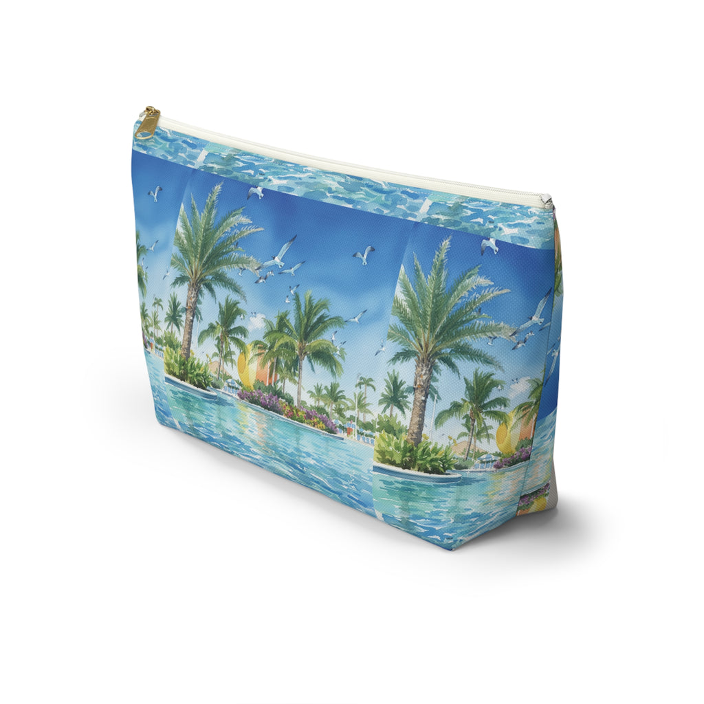 Tropical Beach Accessory Pouch – Sunglasses Reflection Makeup Bag