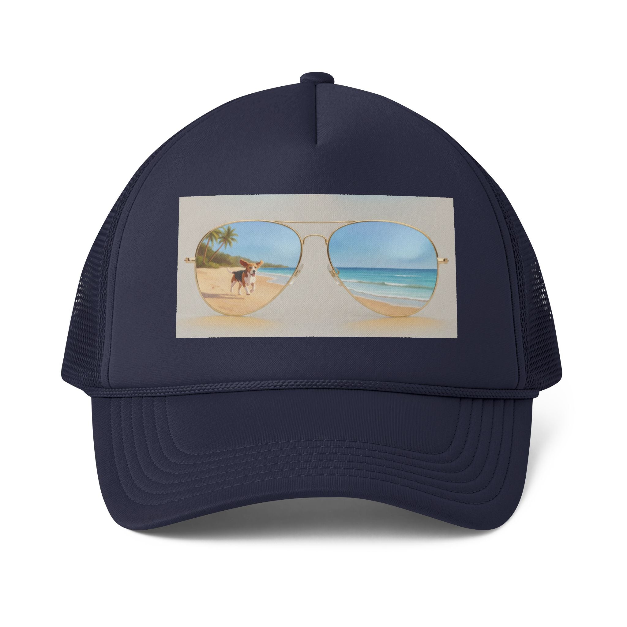 Trucker Cap — Beach Sunglasses Print (Tropical Vacation Hat)