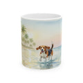 Beach Dog Ceramic Mug – Beagle in Surf 11oz/15oz