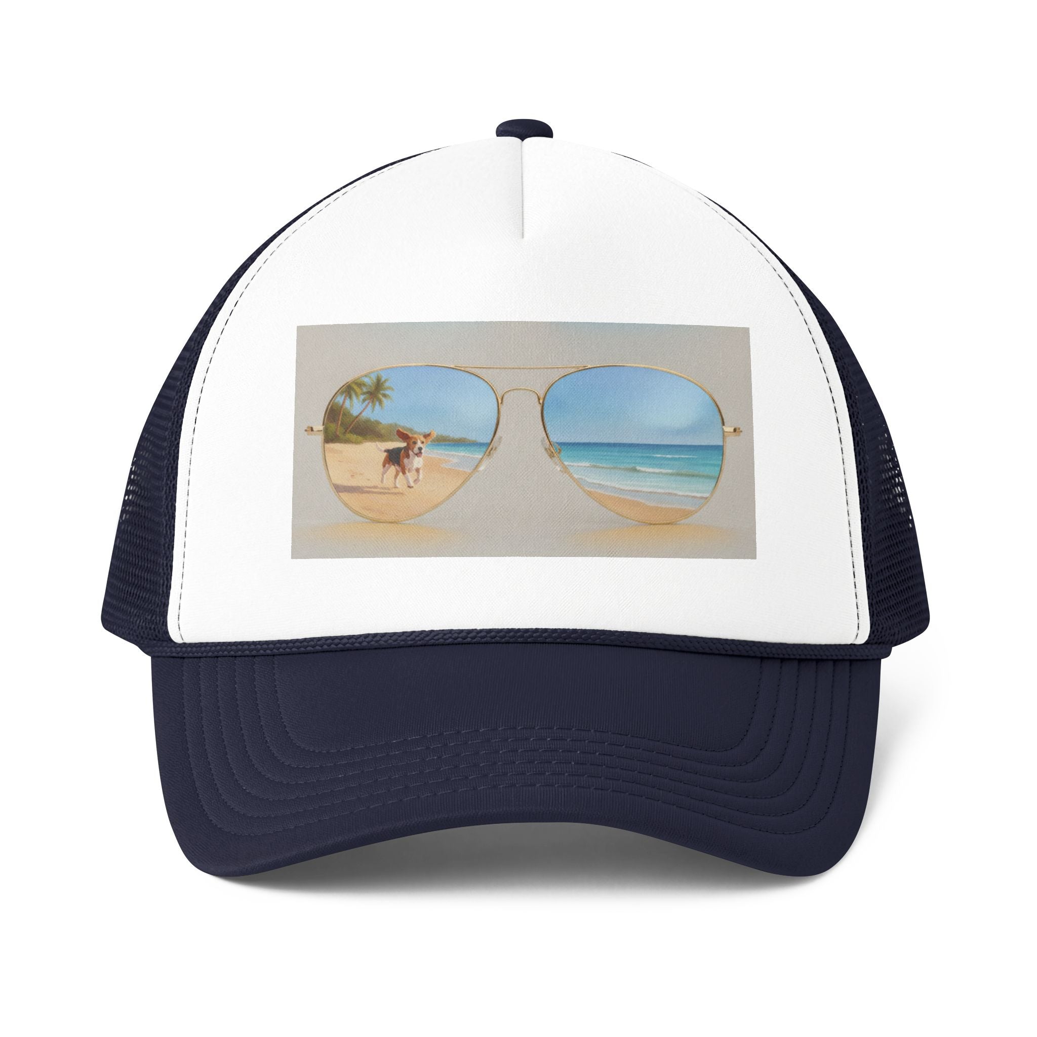 Trucker Cap — Beach Sunglasses Print (Tropical Vacation Hat)