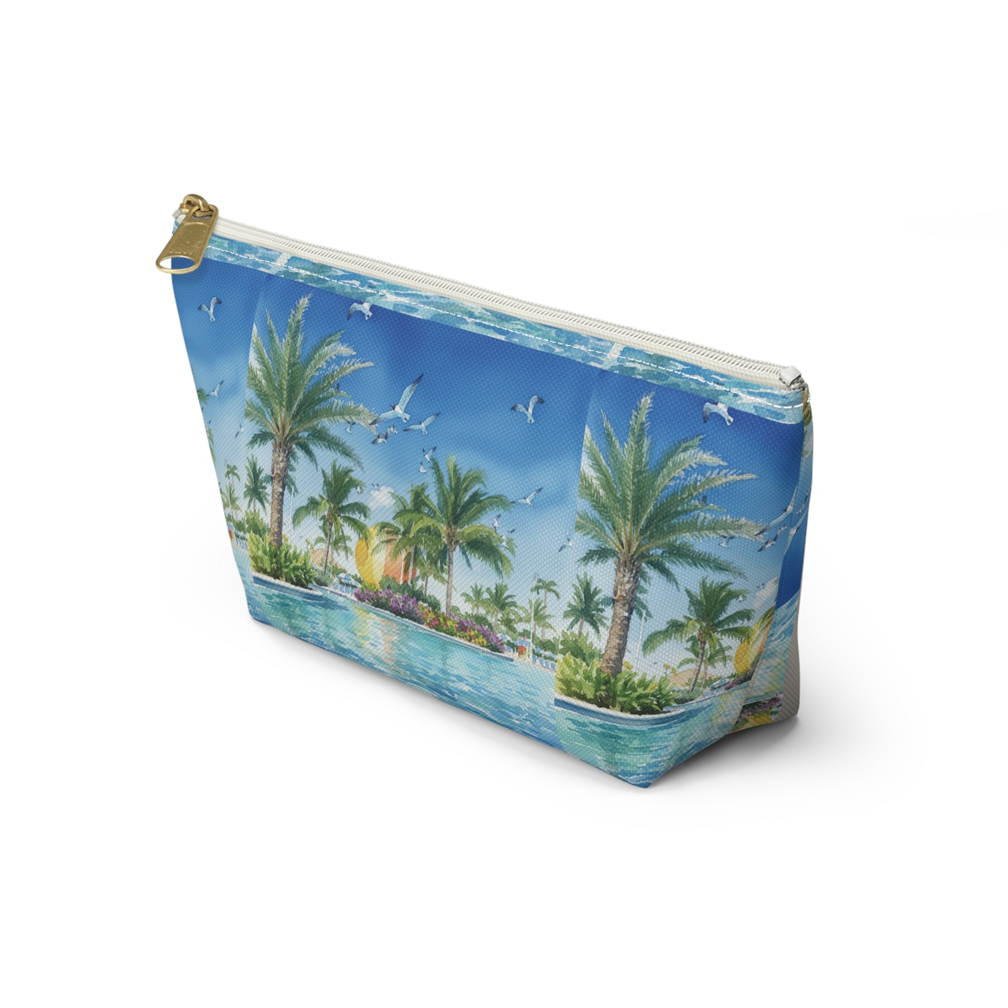 Tropical Beach Accessory Pouch – Sunglasses Reflection Makeup Bag
