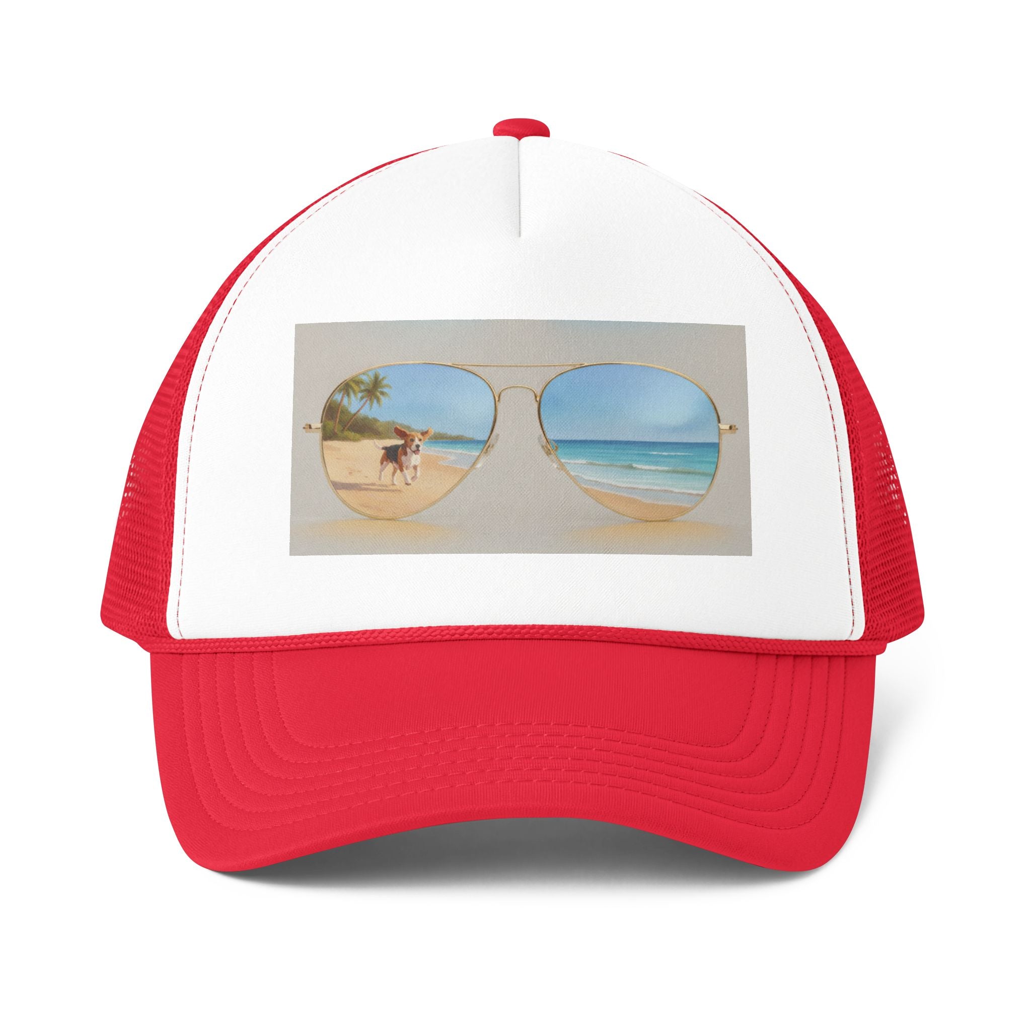 Trucker Cap — Beach Sunglasses Print (Tropical Vacation Hat)