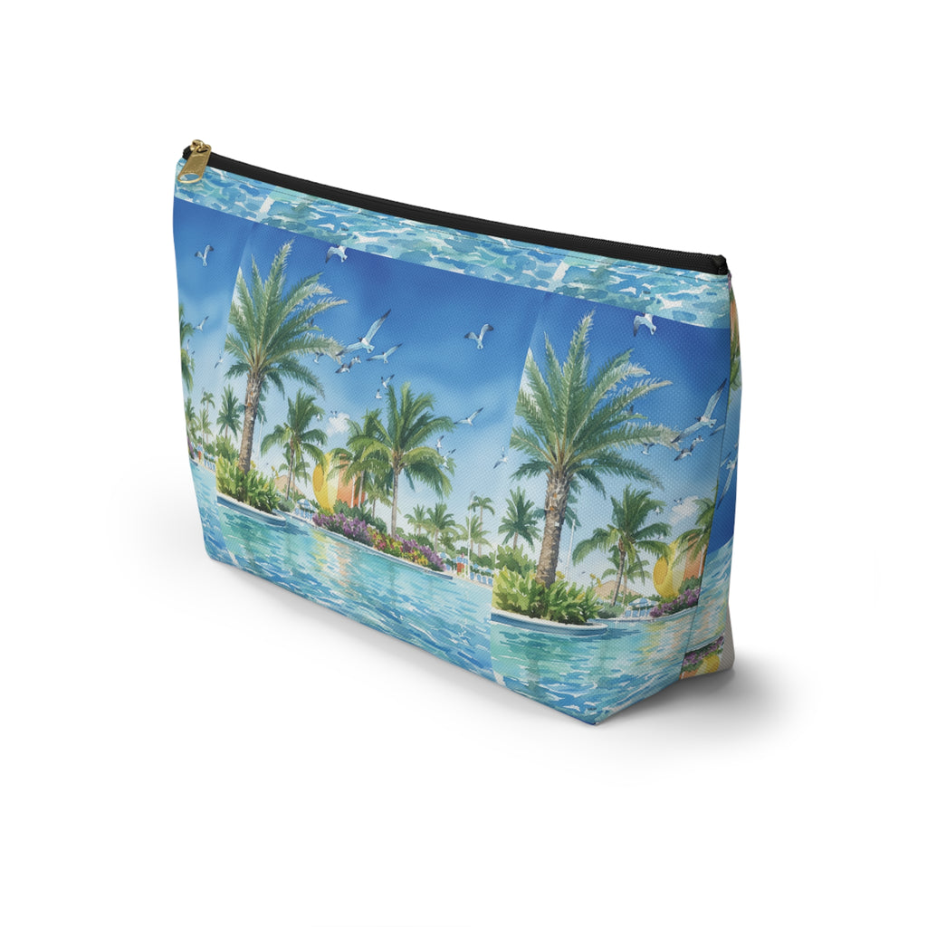 Tropical Beach Accessory Pouch – Sunglasses Reflection Makeup Bag