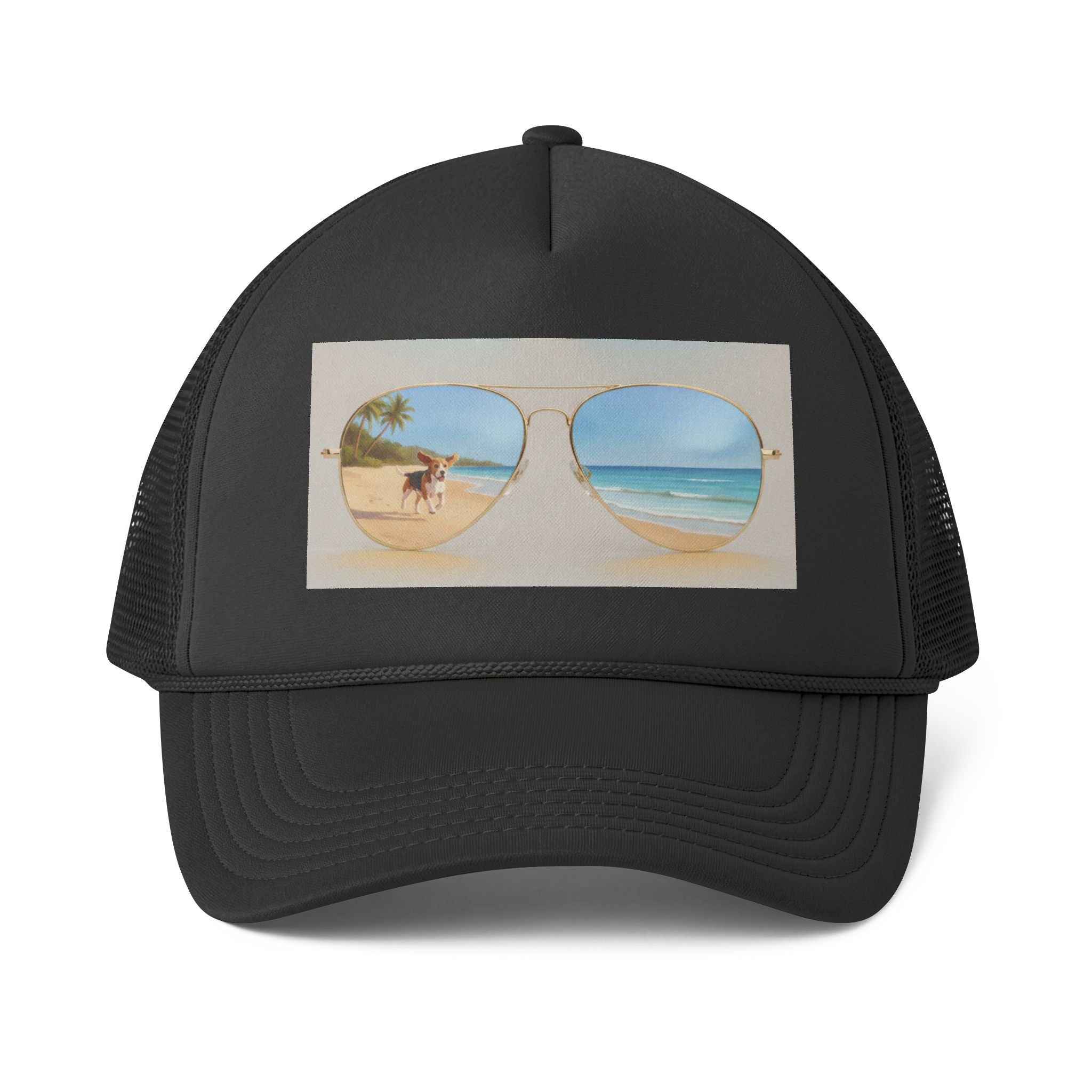 Trucker Cap — Beach Sunglasses Print (Tropical Vacation Hat)