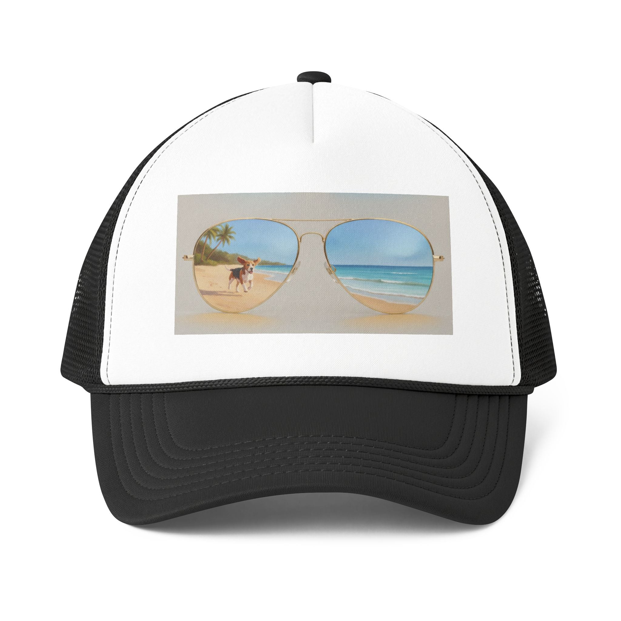 Trucker Cap — Beach Sunglasses Print (Tropical Vacation Hat)